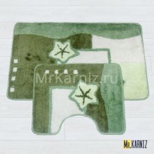 Комплект ковриков для ванной и туалета Морской зеленый